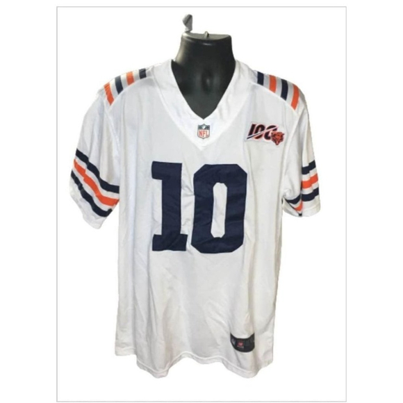 MITCHELL TRUBISKY chicago bears MEN'S GAME WHITE JERSEY size medium - Picture 2 of 3